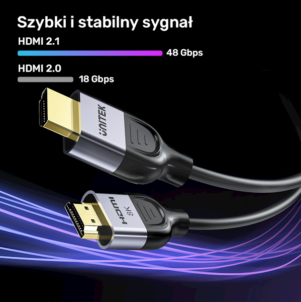 Kabel HDMI 2m 2.1 8K 60Hz, czarny,