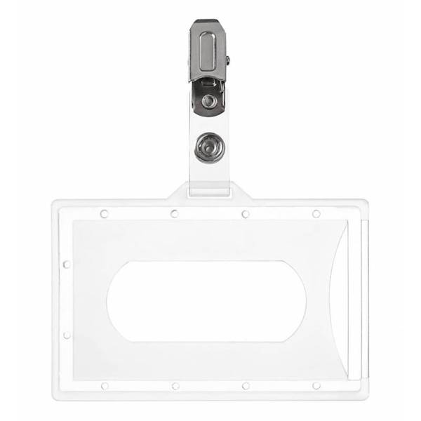 Holder z klipsem plastikowym 90x56