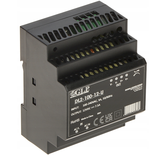 Zasilacz na szynę DIN 12V 7.5A 90W 85-264VAC/120-370VDC
