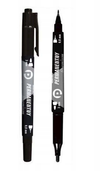 Marker Permanentny Dwustronny Premium TETIS KM501-V2 – Czarny