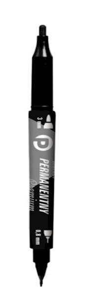 Marker Permanentny Dwustronny Premium TETIS KM501-V2 – Czarny