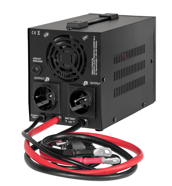 Zasilacz awaryjny KEMOT PROsinus-500-LFP4 przetwornica z czystym przebiegiem sinusoidalnym i funkcją ładowania 12V 230V 500VA/300W