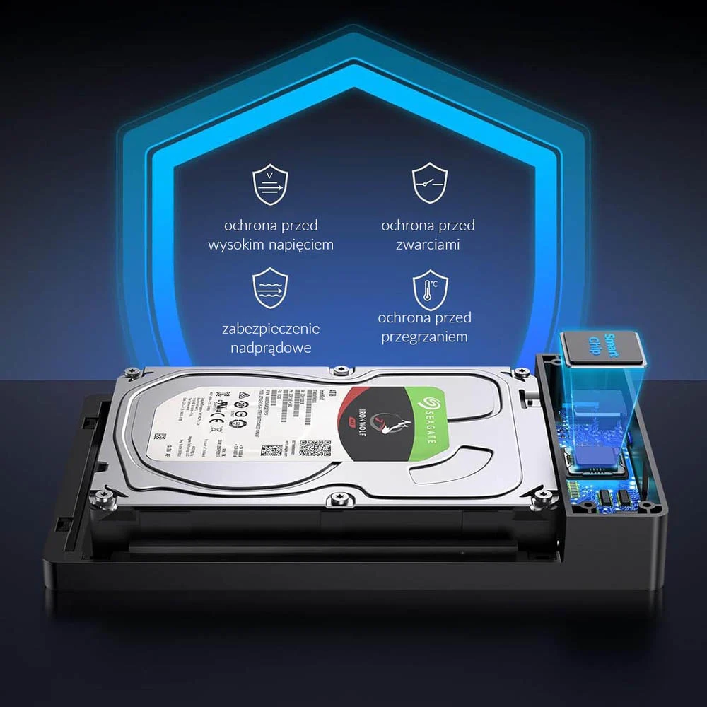 Orico Obudowa dysku SATA 3,5" USB 5Gbps 3588US3-V1-EU-BK-BP