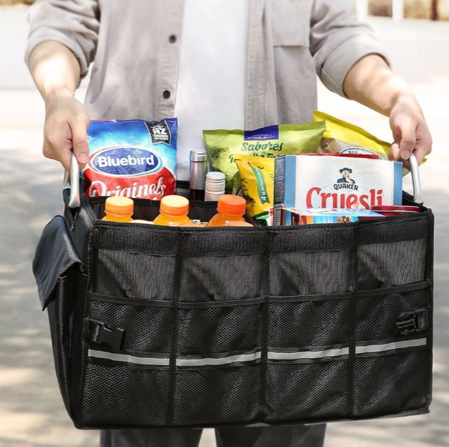 Wielofunkcyjny organizer samochodowy do bagażnika czarny (LP256 80710)