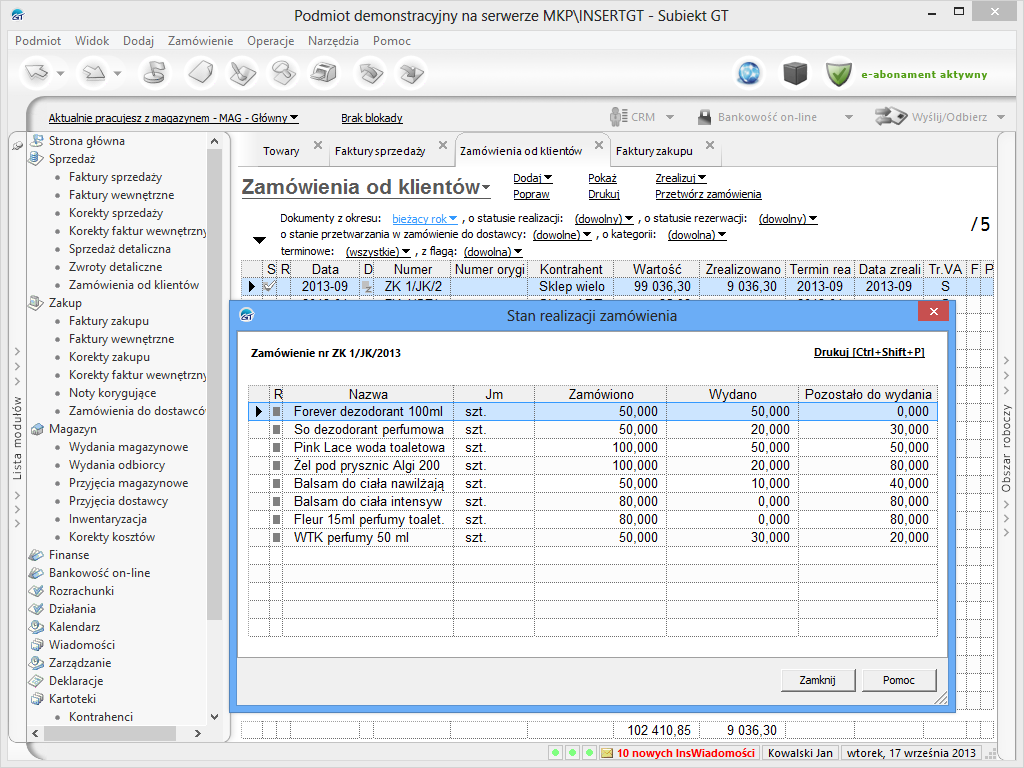 Insert SUBIEKT GT (3 stan.; Wieczysta;) licencja elektroniczna