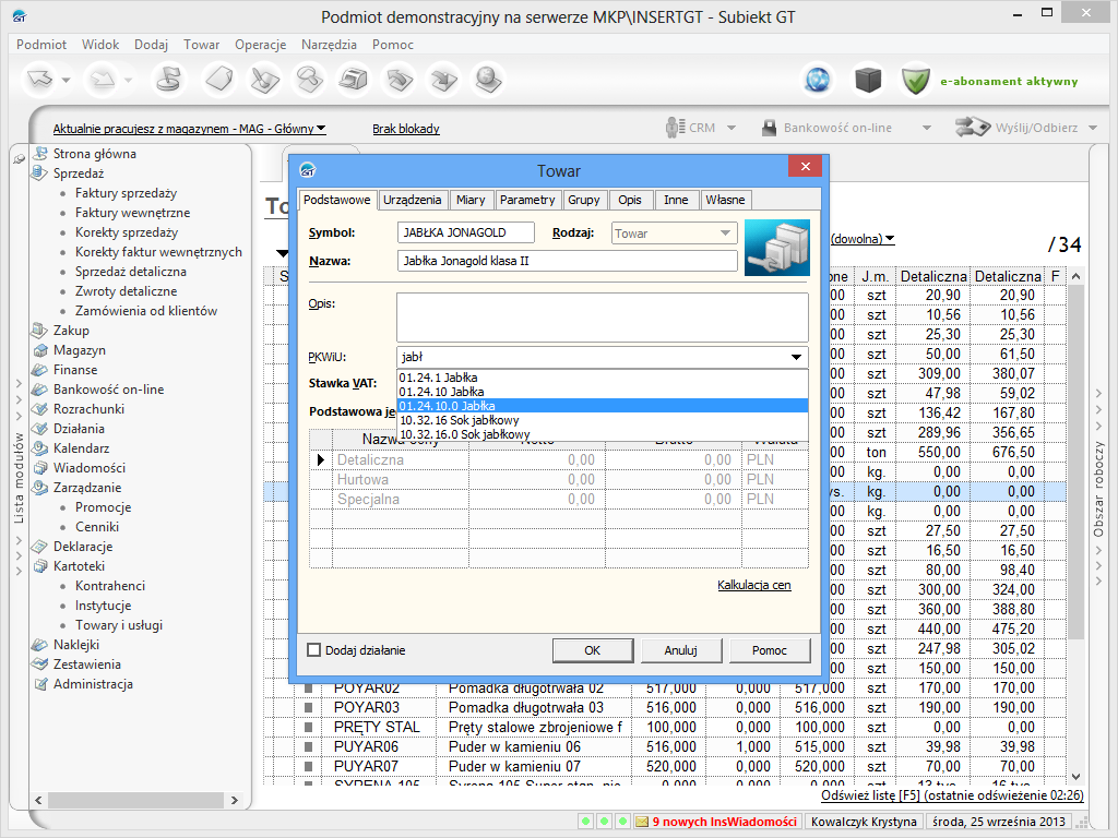 Insert SUBIEKT GT (3 stan.; Wieczysta;) licencja elektroniczna