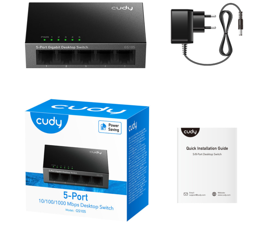 Switch CUDY GS105 – 5-portowy przełącznik Gigabit Ethernet