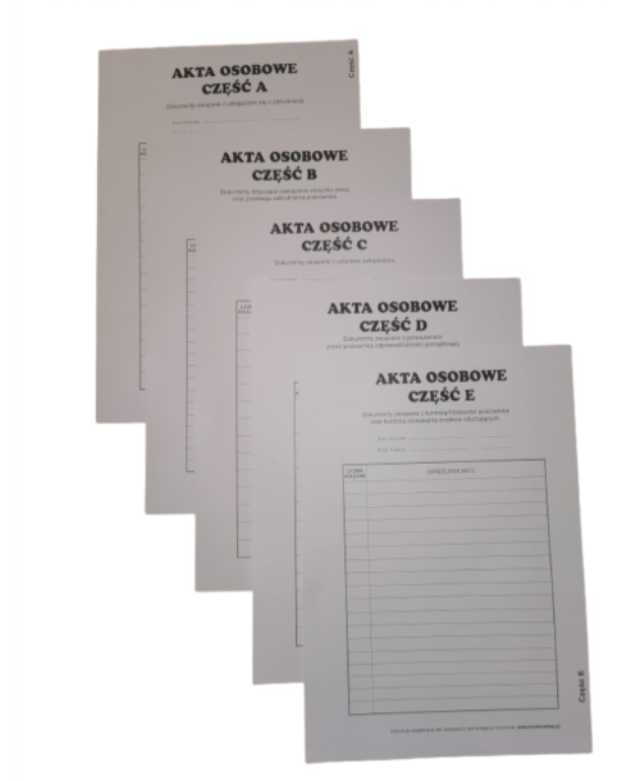 Przekładka do akt osobowych  B/D/E
