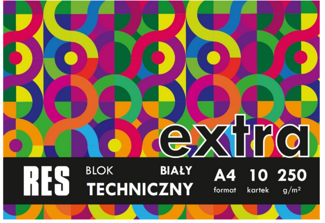 Blok techniczny A4 10 250g biały RES Extra New