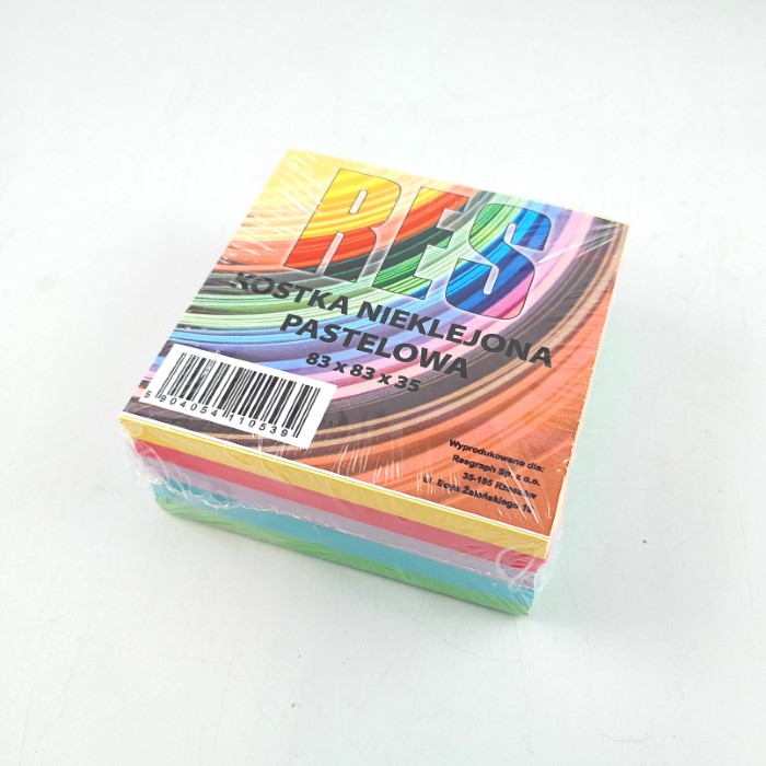 Kostka kolor RES 83x83x35 nieklejona pastelowa