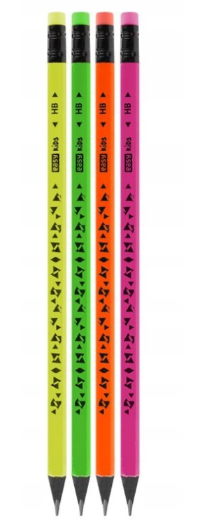 EA833507 Ołówek z gumką Easy fluo trójkątny 1 szt