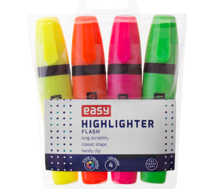 Zakreślacze Easy Flash opk. 4szt