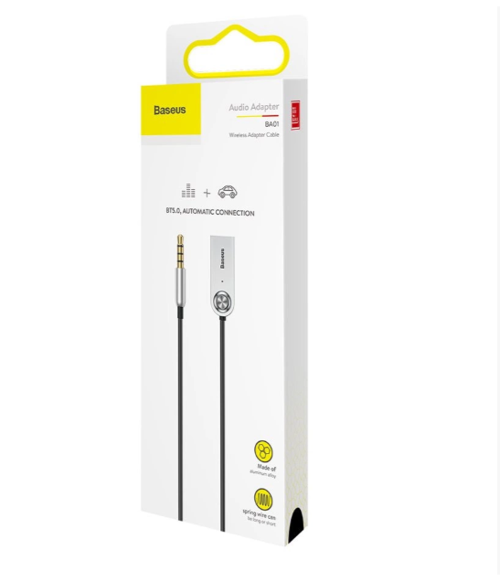 BASEUS ADAPTER AUDIO BLUETOOTH 5.0USB, AUX CZARNY