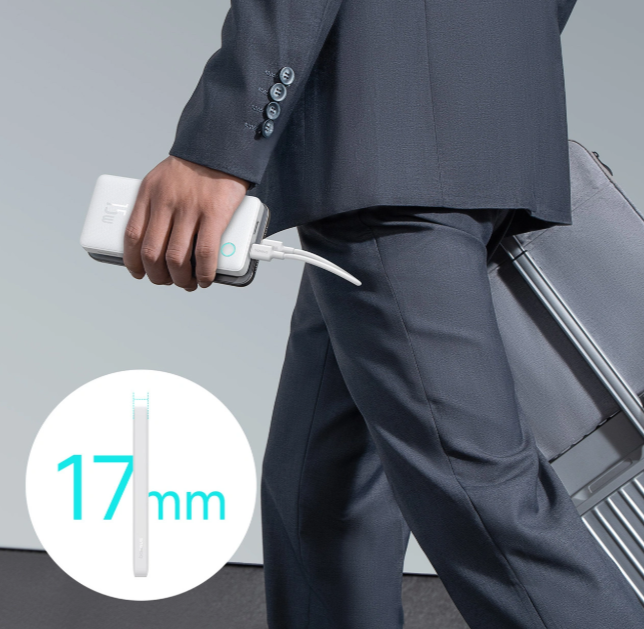 Powerbank Baseus Airpow Lite 10000mAh 15W z kablem Baseus Simple USB-A - USB-C 30cm - biały
