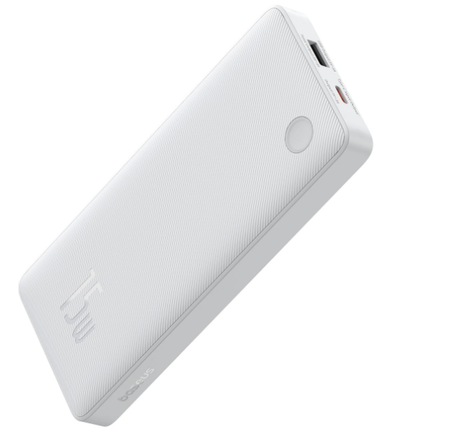 Powerbank Baseus Airpow Lite 10000mAh 15W z kablem Baseus Simple USB-A - USB-C 30cm - biały