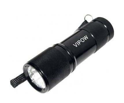 Latarka ręczna 9-LED VIPOW czarna