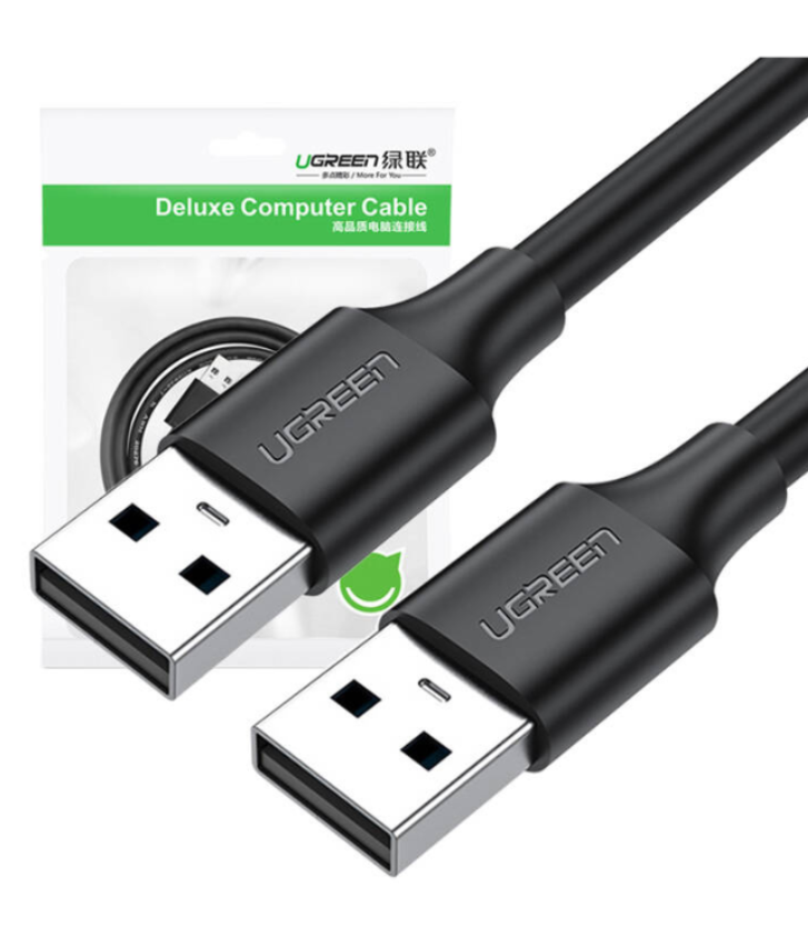 Kabel UGREEN US102 USB-A – USB-A 1 m czarny –USB 2.0 do USB 2.0