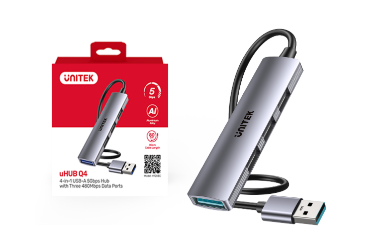 Unitek Kompaktowy hub USB-A 4 w 1 