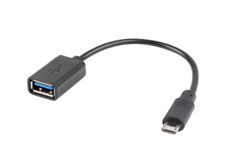 Adapter Micro USB – USB-A 2.0 OTG, 15 cm, czarny Lanberg 