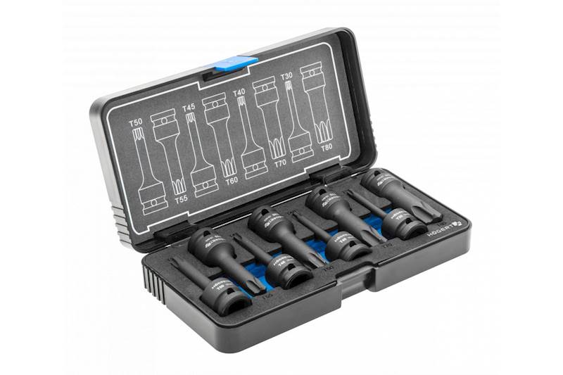 HT6R002 KLUCZE TRZPIENIOWE UDAROWE TORX 1/2" 8SZT