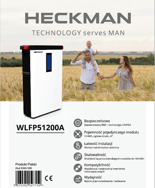 Magazyn Energii 10 kWh - Heckman WLFP51200A