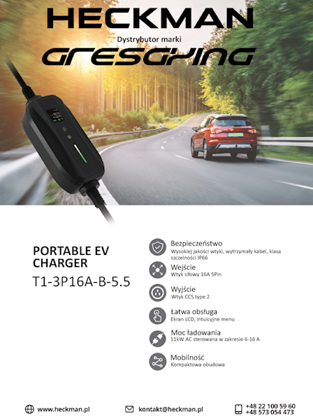 GRESGYING Portable EV Charger  11kW