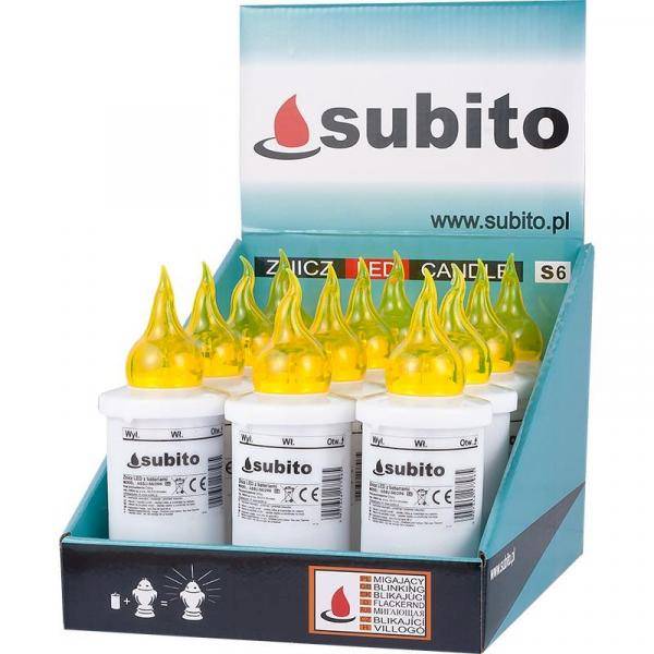 Znicz elektron led BC SUBITO S5 ŻÓŁTE /12/ migaj.