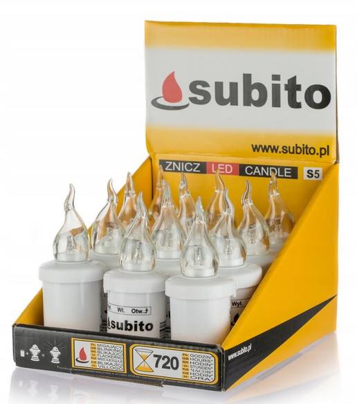 Znicz elektron led BC SUBITO S5 BIAŁE /12/ .migaj.