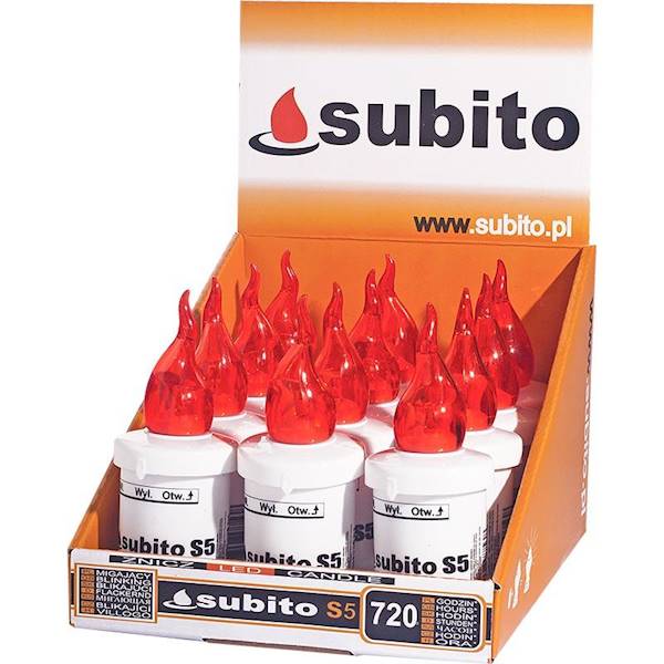 Znicz elektron led BC SUBITO S5 CZERW. /12/ migaj.
