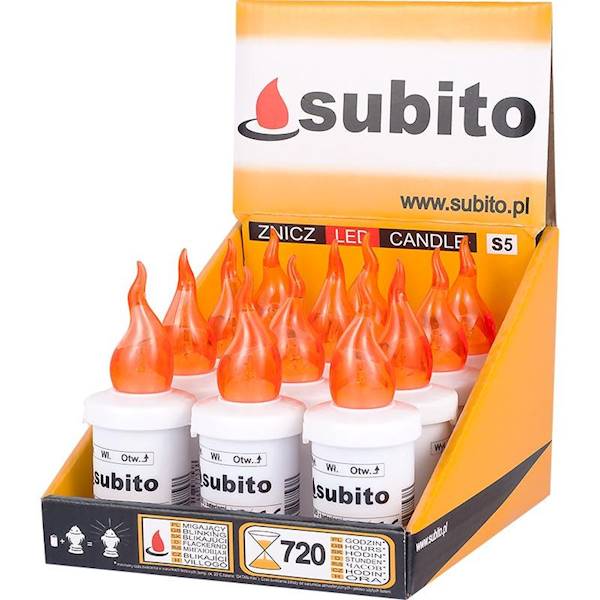 Znicz elektron led BC SUBITO S5 POMAR./12/ migaj.