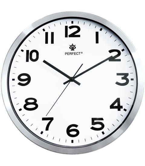 Zegar Ścienny PF FX 3108 SREBRNY Skokowy