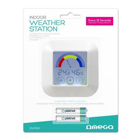STACJA POGODY OMEGA INDOOR TEMP WHITE OWS20 45254