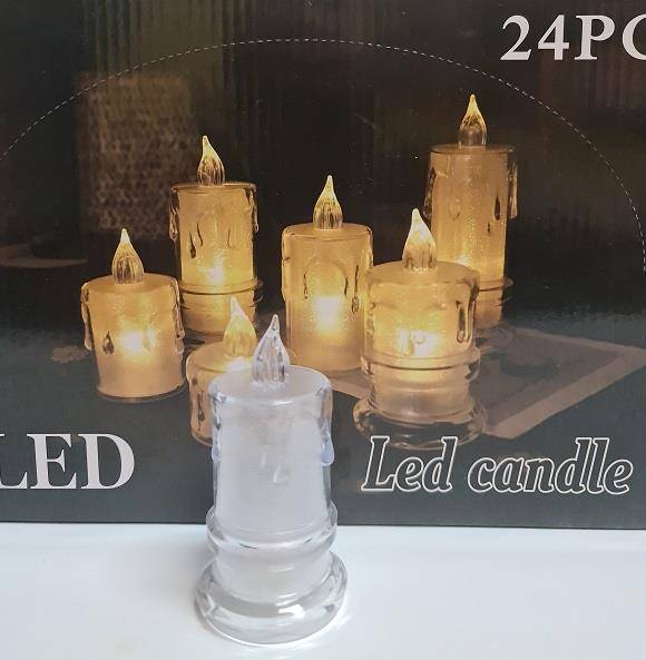 Znicz elektron ŚWIECA ŚRED WOSK MLECZ. 9,5cm/24BL/