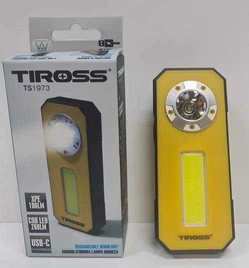 Lat TIROSS 1973 LED XPE + COB PŁASKA USB -C