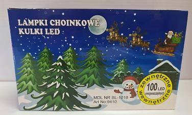 LAMPKI CHOINK. KULKI MAŁA MUL.100LED ZIMNY FLESZ