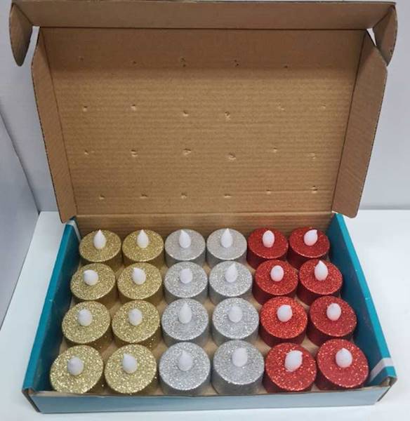 Znicz ele. ŚWIECA MINI BROKAT 4,0  MIX 24BL/K9170