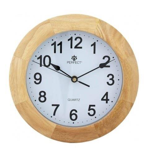 Zegar Ścienny PF PW 994 J. BRĄZ Płynący DREWNO