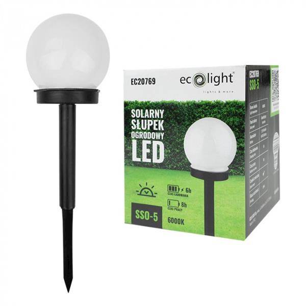 Lampa ECO SOLARNA  OGRODOWA LED SŁUPEK OKR.SSO5