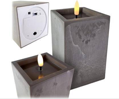 Znicz Świeca LED KWADRAT  efekt betonu 10 x 8 /1/