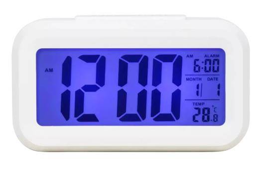 ZEG PF BUDZIK LCD LED 13701 BIAŁY