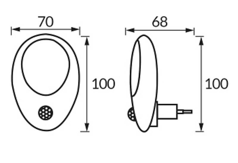 LAMPKA LED NOCNA  LULEK CZUJNIK RUCHU  1W PIR NW