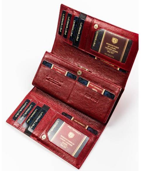 Portfel Damski PETERSON PTN MC 721 2121  RED BLACK