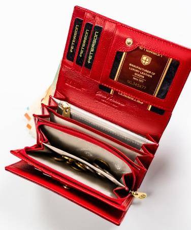 Portfel Damski PETERSON PTN 76112 CB 8737 RED