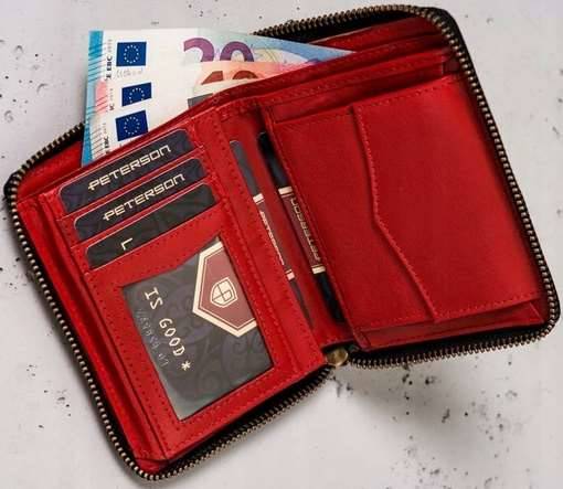 Portfel Męski PETERSON 340.02 5910 BLACK RED