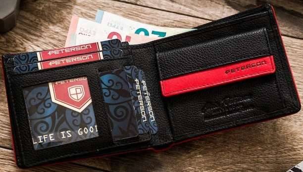 Portfel Męski PETERSON 1517.03 5965 BLACK RED