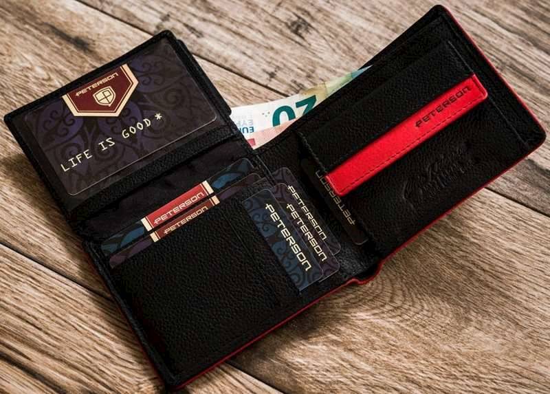 Portfel Męski PETERSON 1517.03 5965 BLACK RED