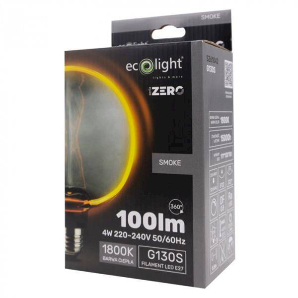 ŻARÓWKA LED Eco Light ZERO W4 E27 SMOKE G130S