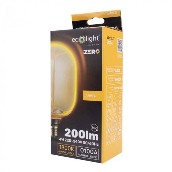 ŻARÓWKA LED Eco Light ZERO W4 E27 AMBER O100A