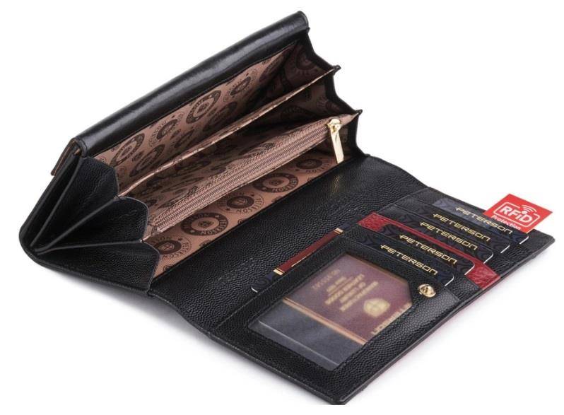 Portfel Damski PETERSON PL 411 6528 BLACK RED