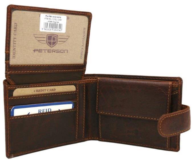 Portfel Męski PETERSON WL 1012L COM 4340 COGNAC
